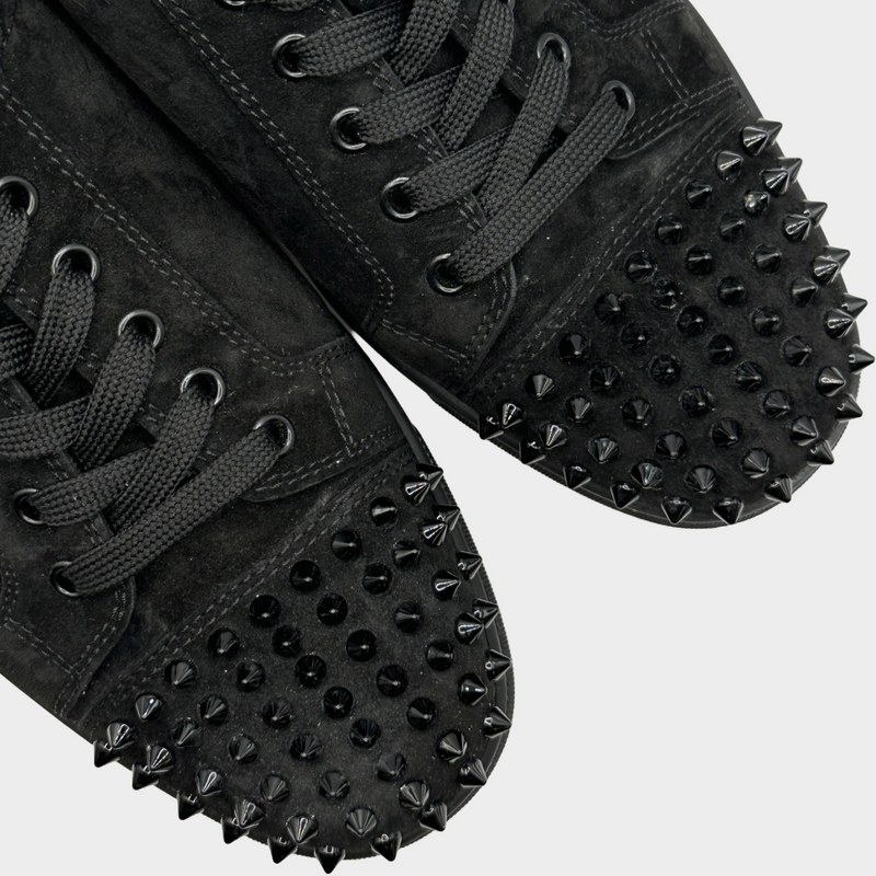 Christian Louboutin men's black suede 'orlato' low-top sneakers
