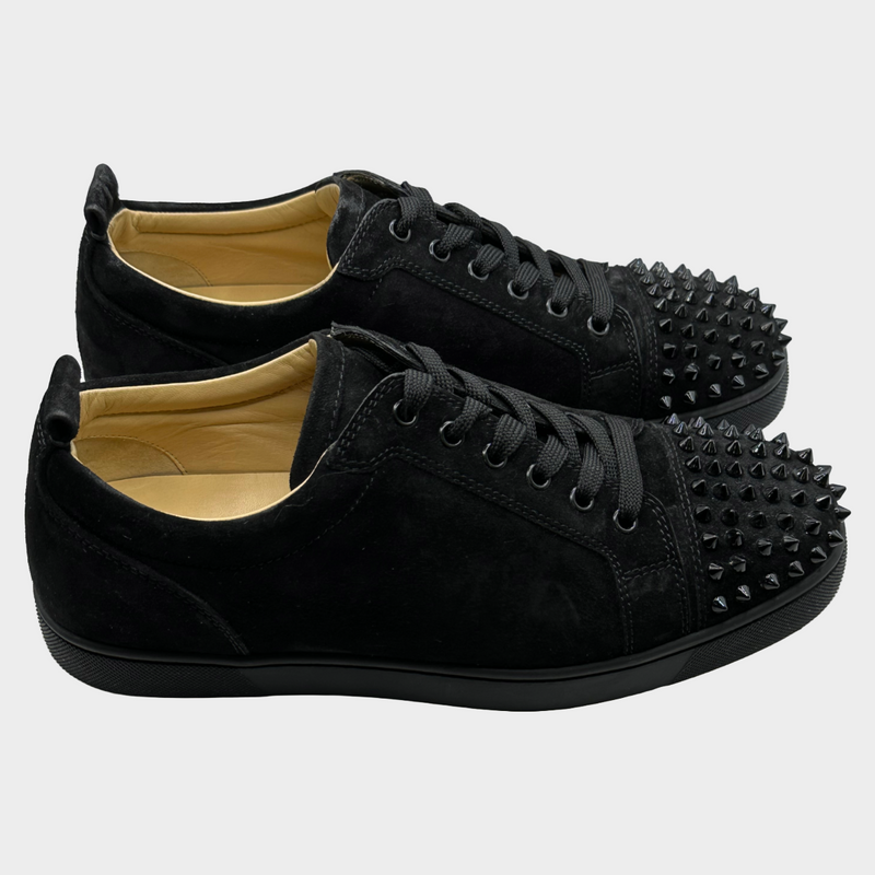 Christian Louboutin men's black suede 'orlato' low-top sneakers