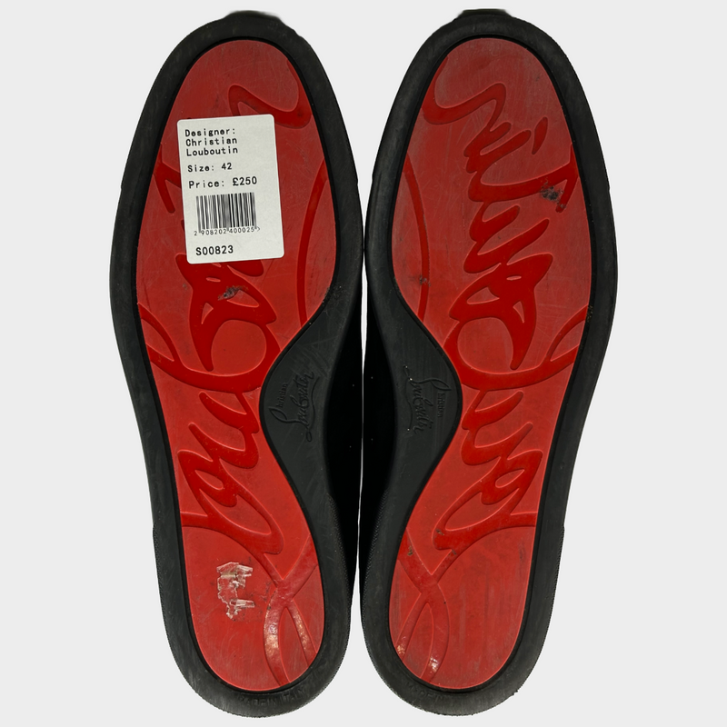 Christian Louboutin men's black suede 'orlato' low-top sneakers