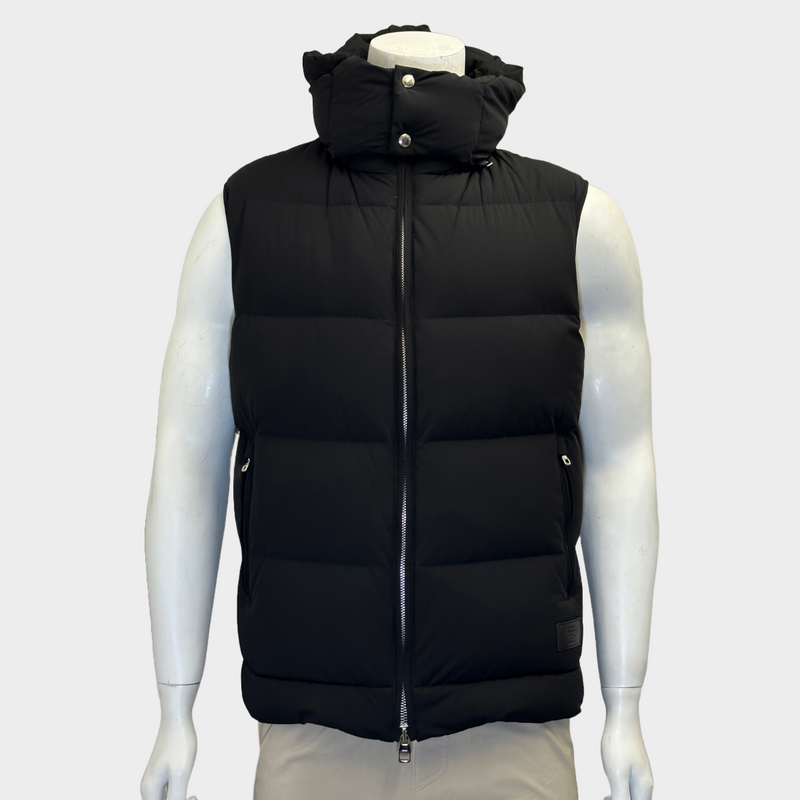 Dunhill men's black puffer vest jacket