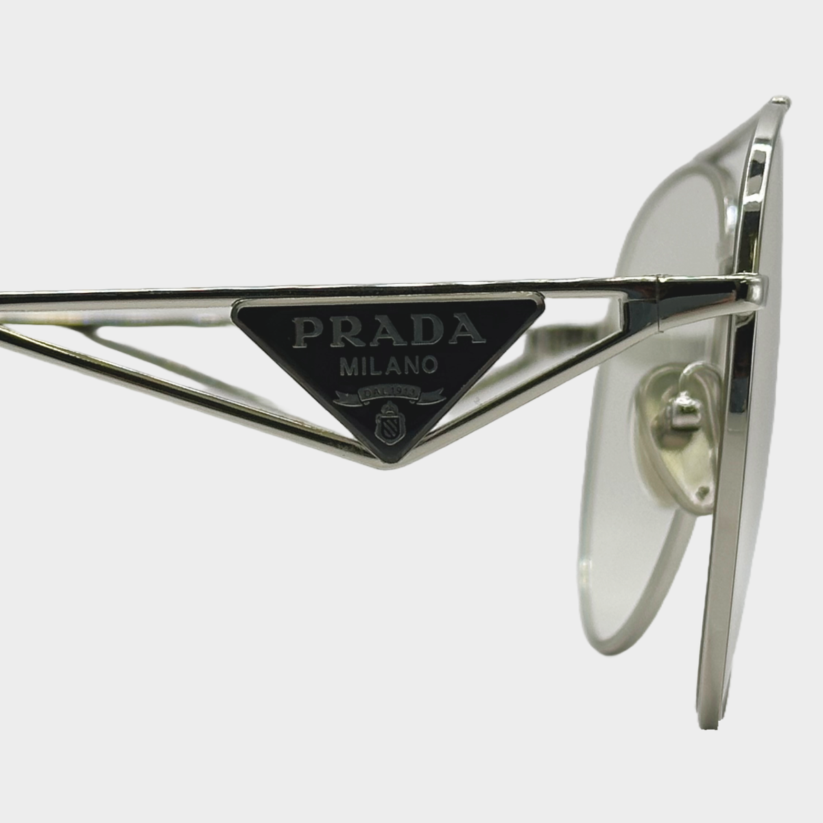 Prada men s silver and black metal aviator glasses Loop Generation