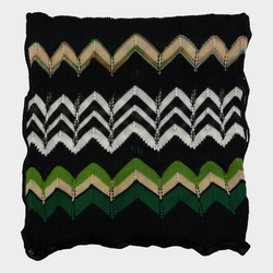 M Missoni women's black and green silk knitted scarf