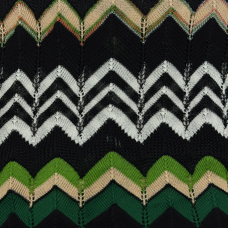 M Missoni women's black and green silk knitted scarf
