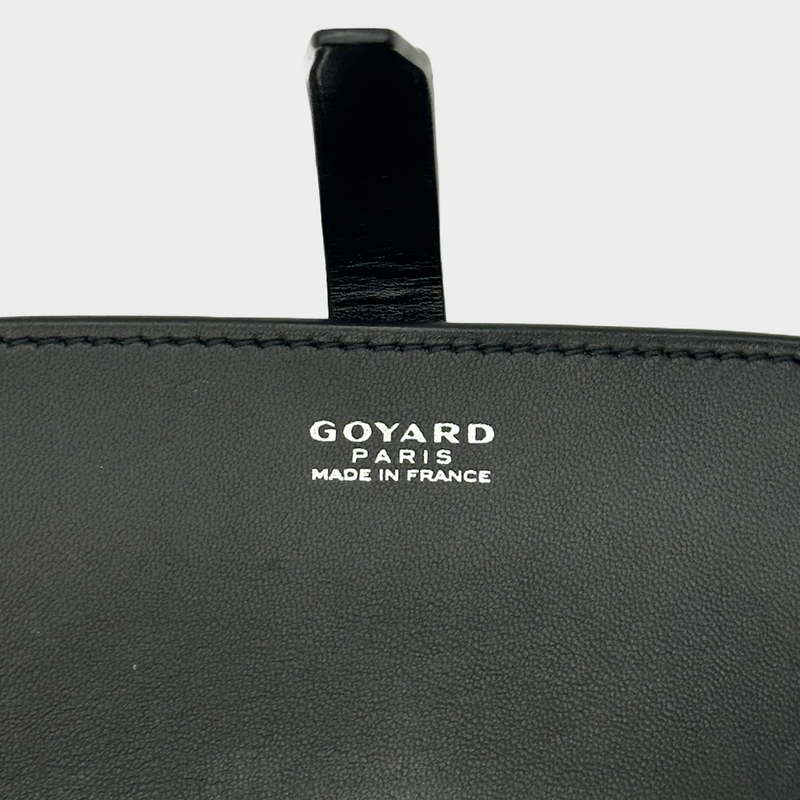 Goyard unisex black and beige monogram leather double travel watch case