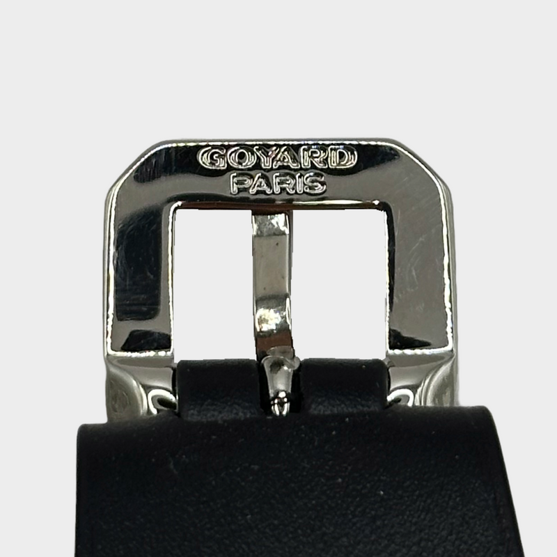 Goyard unisex black and beige monogram leather double travel watch case