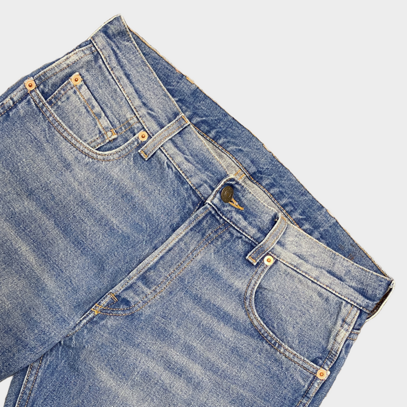 Gucci men's blue cotton straight leg jeans