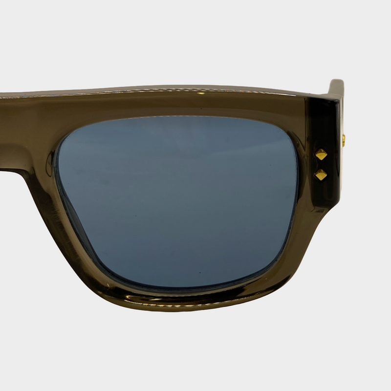 Gucci men's grey clear acetate sunglasses