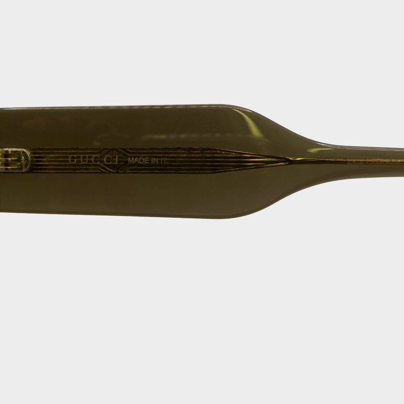Gucci men's grey clear acetate sunglasses