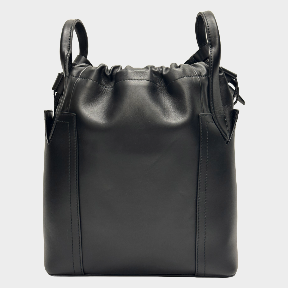 Clergerie Paris black leather bucket tote bag Loop Generation