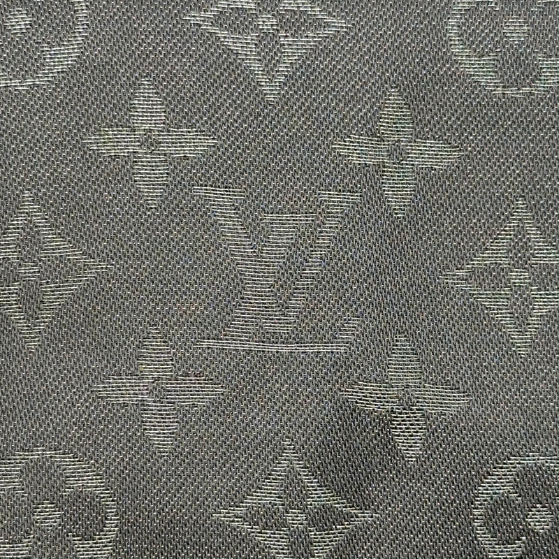 Louis Vuitton women's silver metallic silk blend extra large double sided scarf