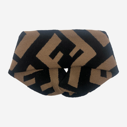 Fendi women's black and brown wool monogram headband