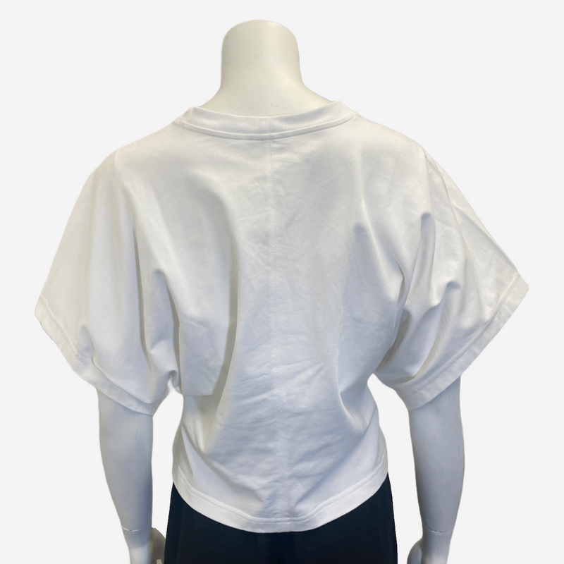 Alaia women's white and black cotton logo cropped t-shirt