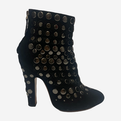 Alaia women's black suede studded ankle boots