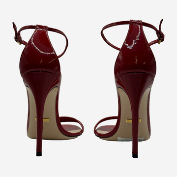 Gucci women s red patent leather strappy sandal heels Loop Generation