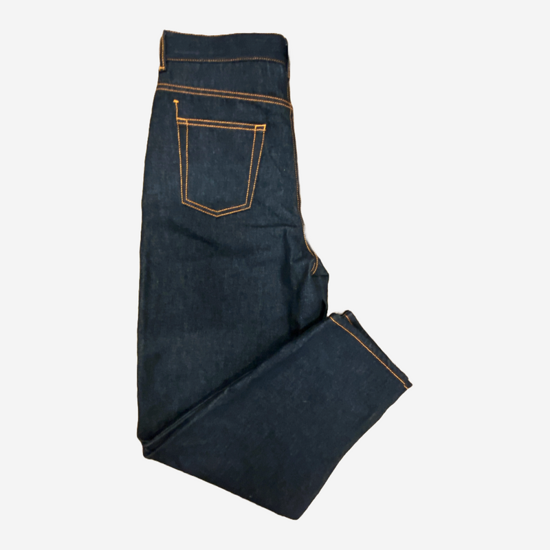 Alexander McQueen women's dark navy denim high waist trousers