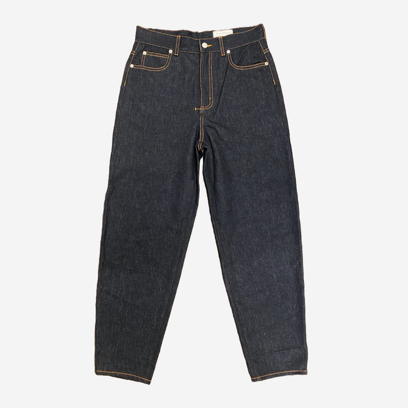 Alexander McQueen women's dark navy denim high waist trousers