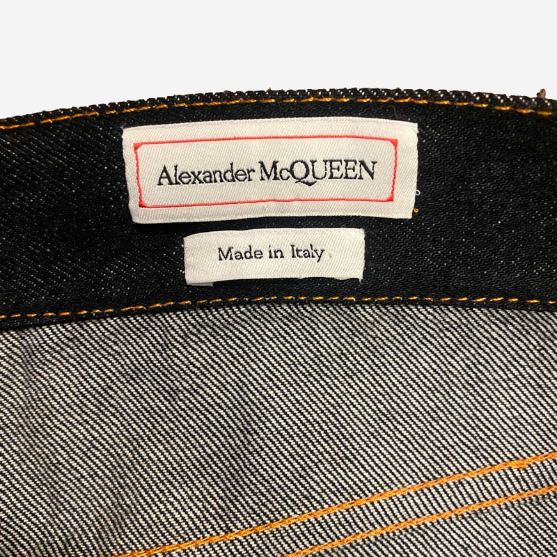 Alexander McQueen women's dark navy denim high waist trousers