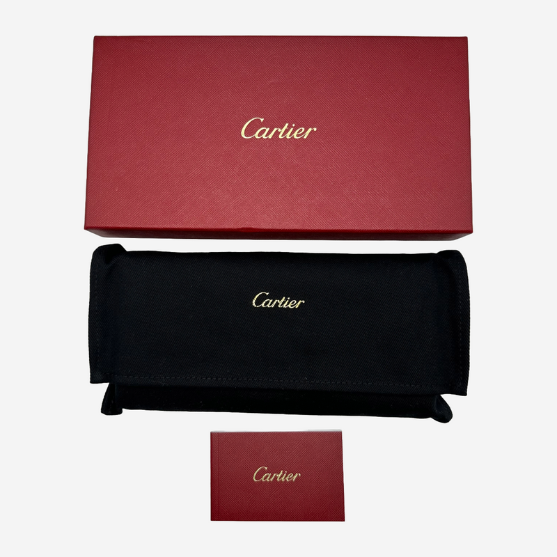 Cartier women's black leather embossed logo wallet