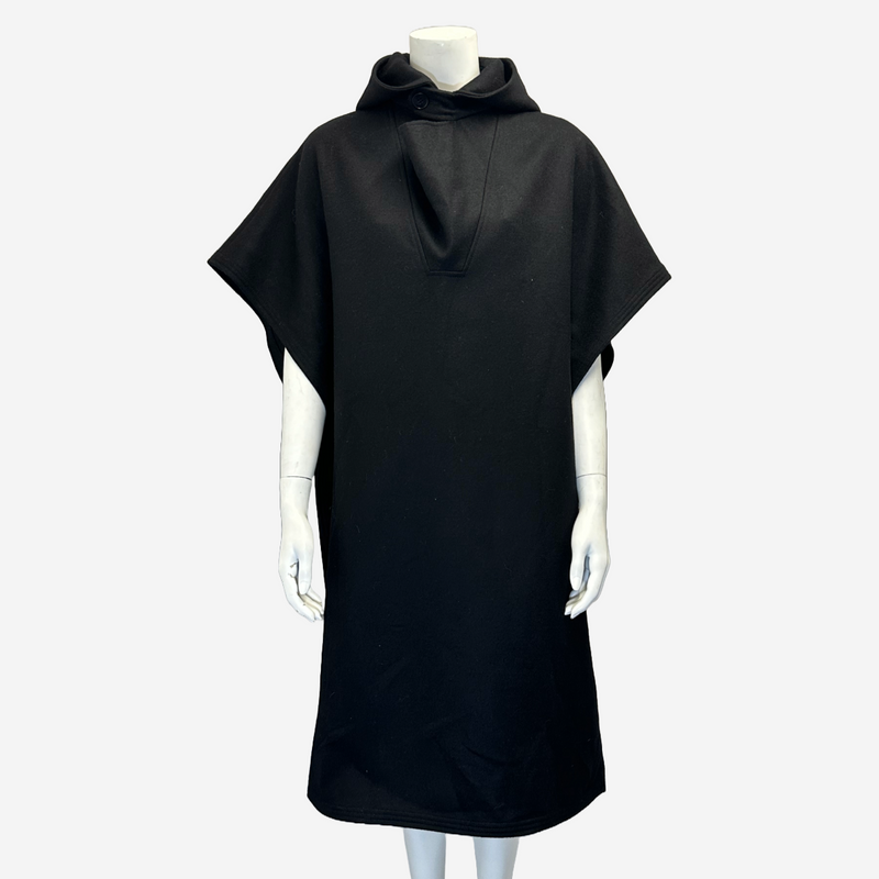 Stella Mccartney women's black wool long cape with hood