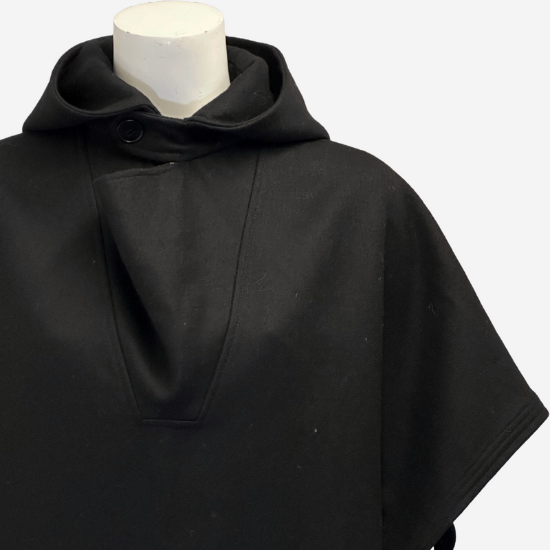 Stella Mccartney women's black wool long cape with hood