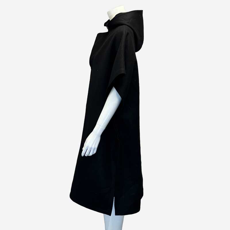 Stella Mccartney women's black wool long cape with hood