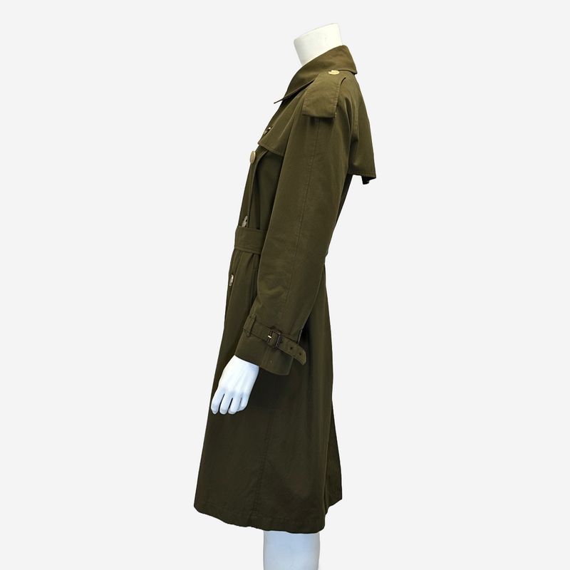 Burberry women's olive green cotton double breasted westminster heritage trench coat