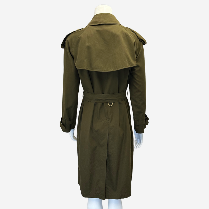 Burberry women's olive green cotton double breasted westminster heritage trench coat