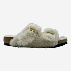 Birkenstock women's white shearling fur sandals