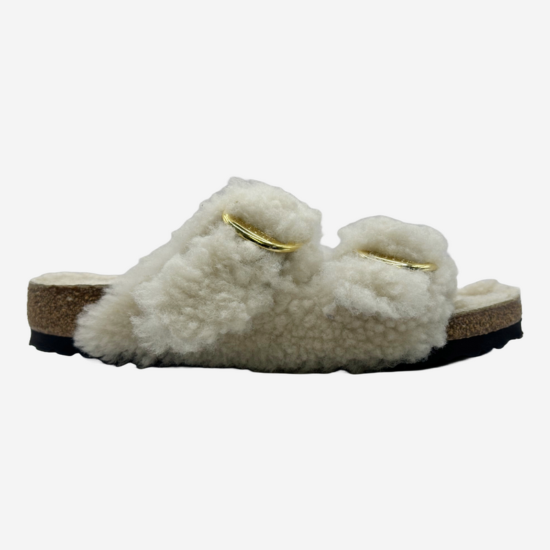 Birkenstock women's white shearling fur sandals