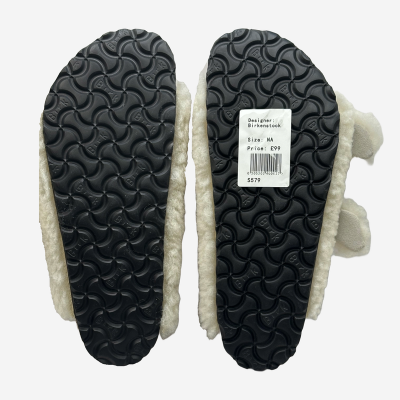 Birkenstock women's white shearling fur sandals