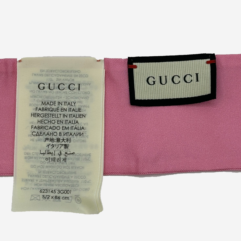 Gucci women's pink silk logo headband