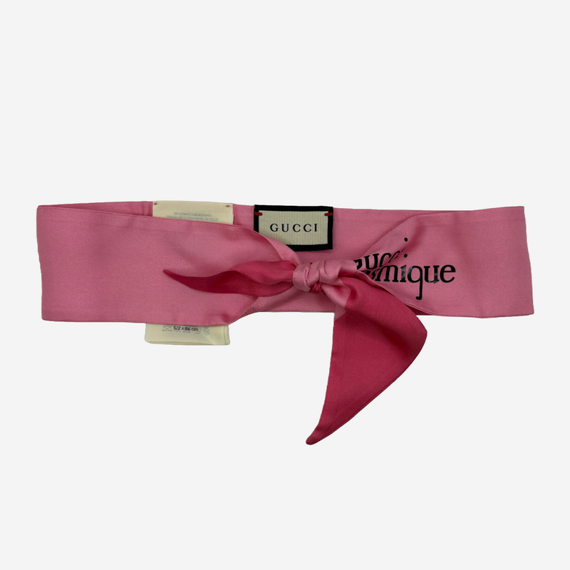 Gucci women's pink silk logo headband