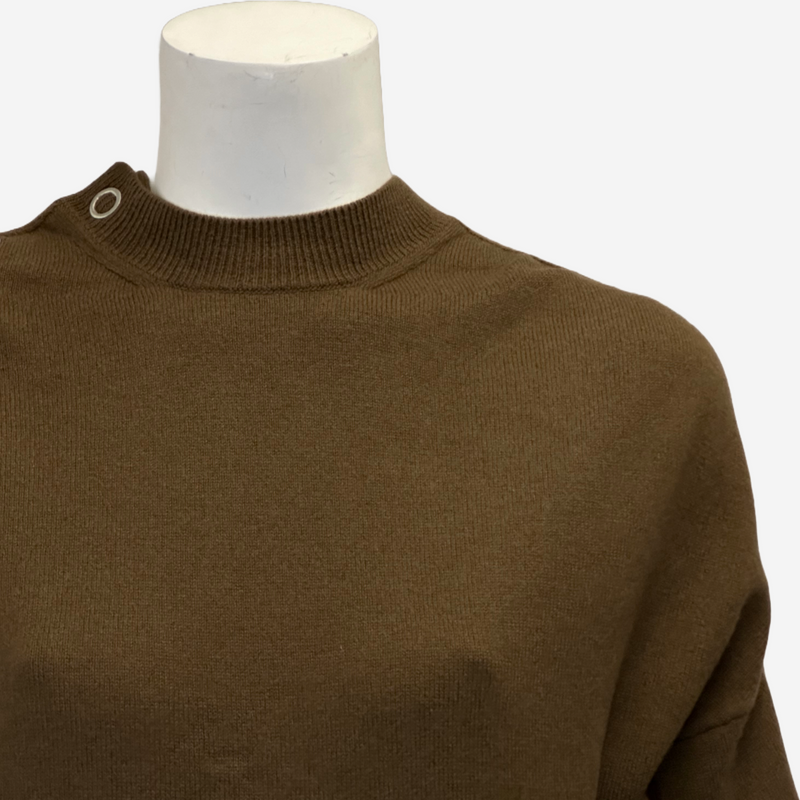 Celine women's brown cashmere and wool dropped shoulders jumper