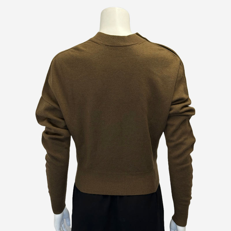 Celine women's brown cashmere and wool dropped shoulders jumper