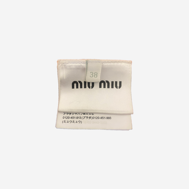 Miu Miu women's orange mohair sweater vest with colourful ribbons