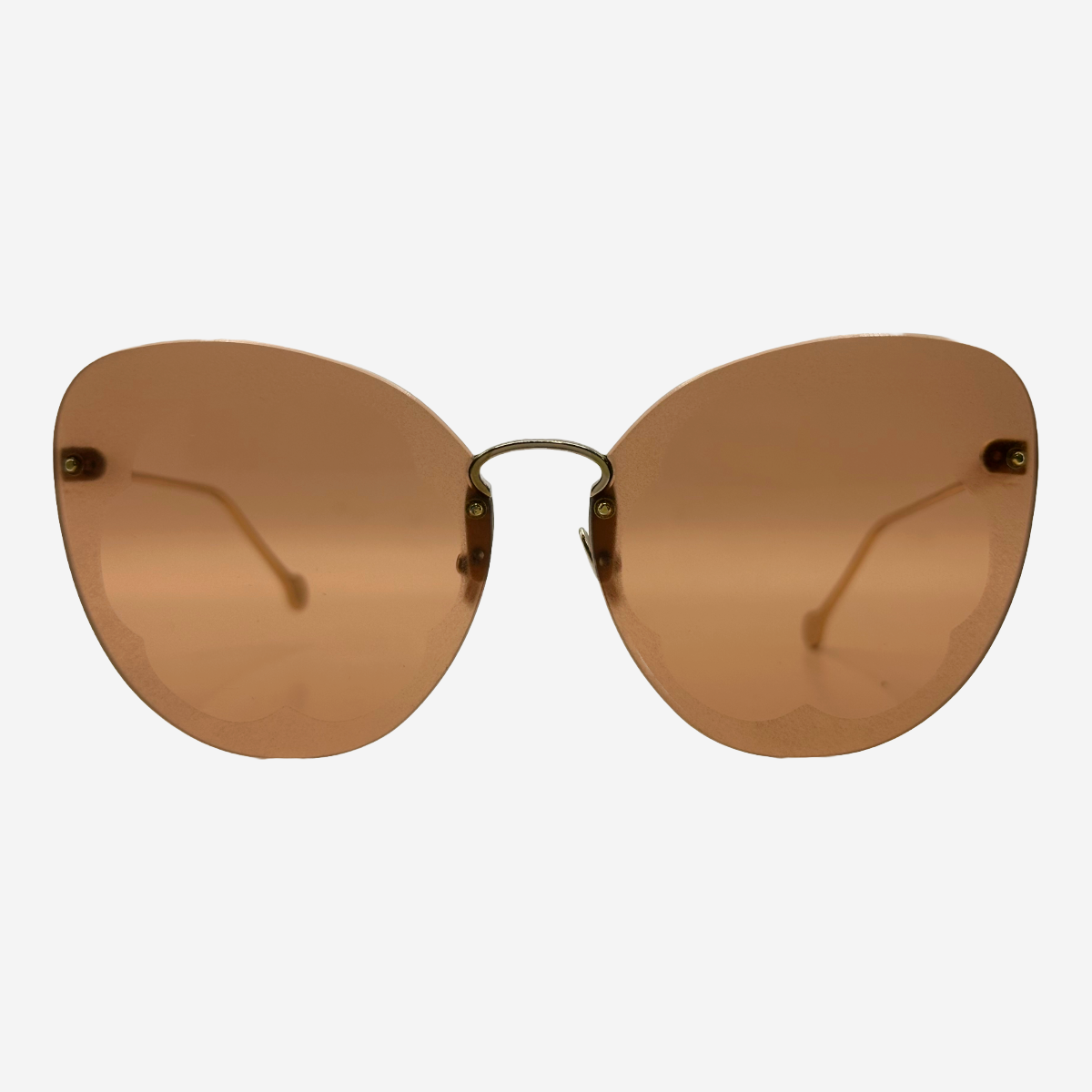 Rimless orange sunglasses sales