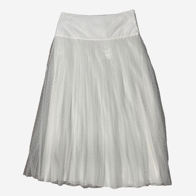 Christian Dior women's white polka dot tulle maxi skirt