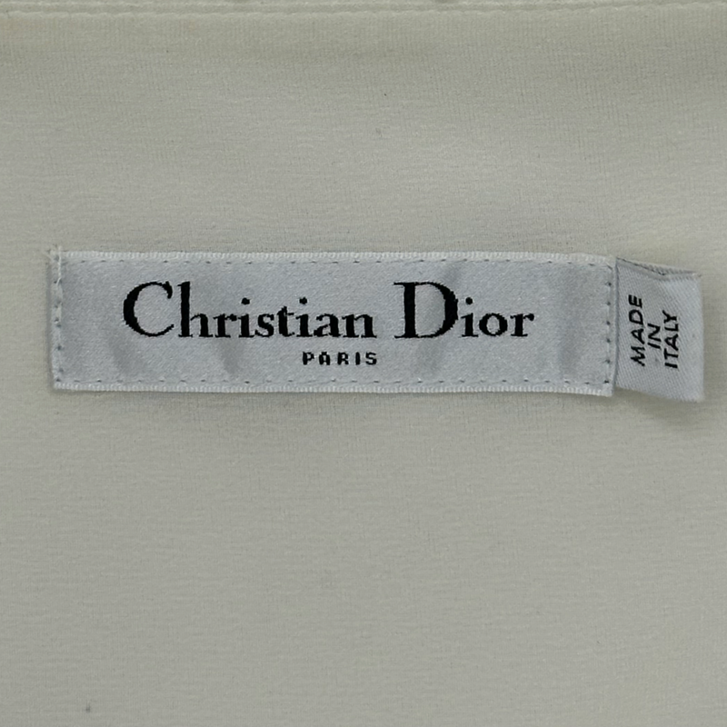 Christian Dior women's white polka dot tulle maxi skirt