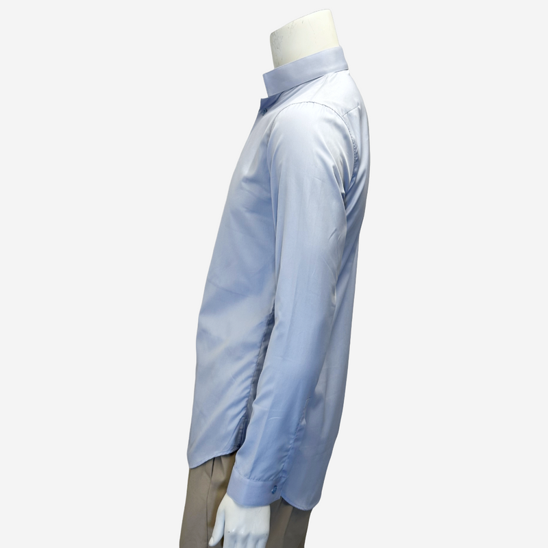 Dior men's light blue cotton long sleeved shirt