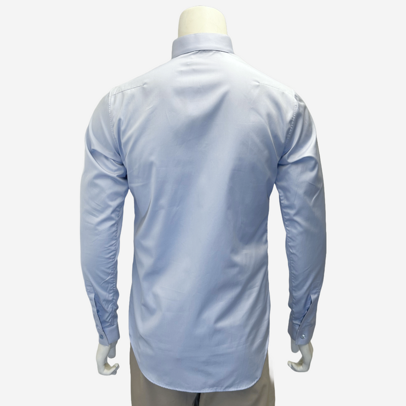 Dior men's light blue cotton long sleeved shirt