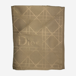 Christian Dior women's gold diorama print silk and wool scarf