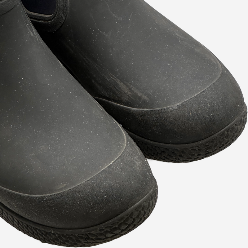 Celine women's black rubber rain boots