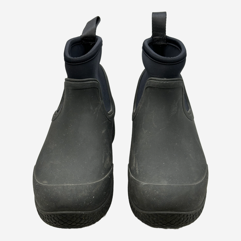 Celine women's black rubber rain boots