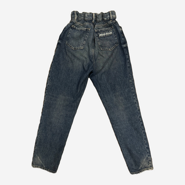 パンツ 24SS MIUMIU Iconic Gathered Denim MIU MIU UPCYCLED 24 : THE DENIM EDITION | CRASH Magazine
