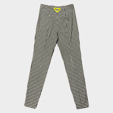 【関税込み】prada Check pants Prada women's black and white checkered set of top and