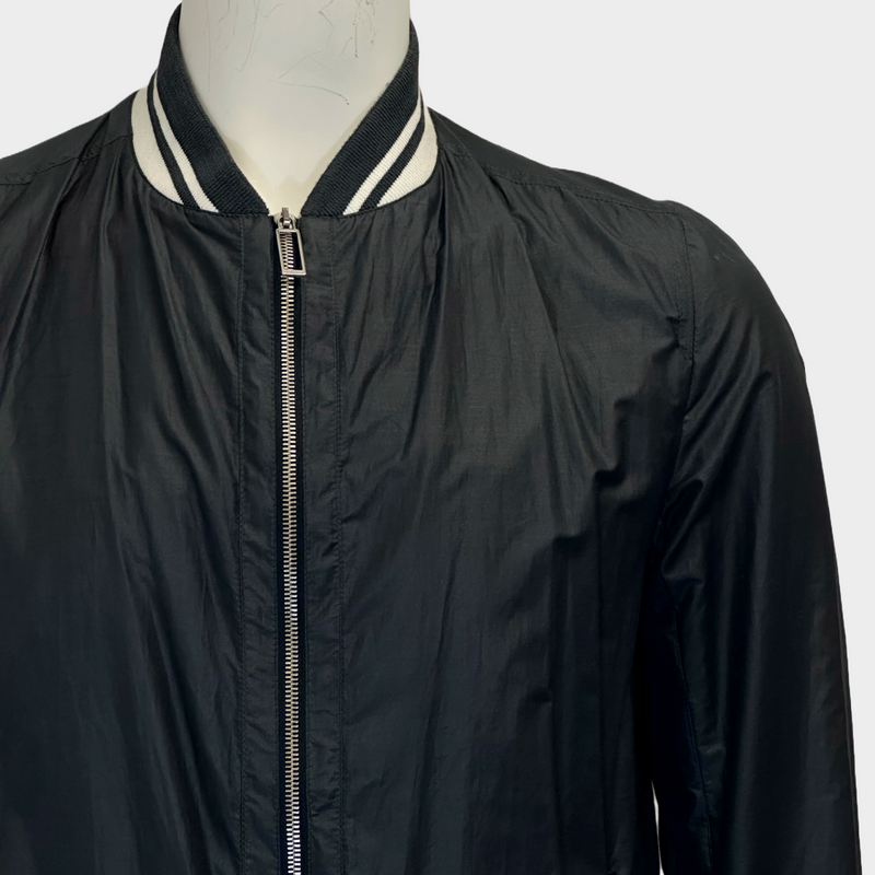 Dior men's navy nylon bomber wind jacket