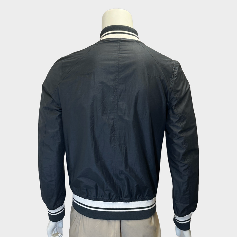 Dior men's navy nylon bomber wind jacket