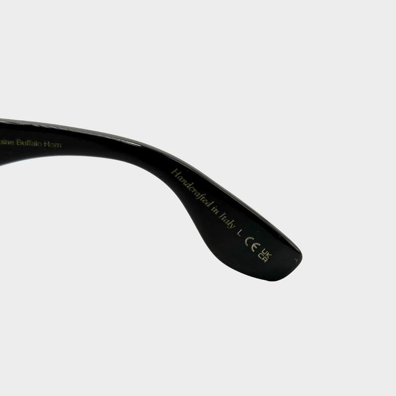 Oliver Peoples x Brunello Cucinelli dark buffalo horn reading glasses