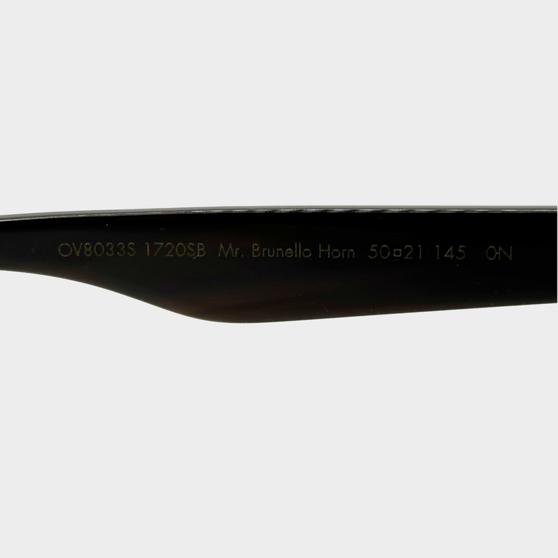 Oliver Peoples x Brunello Cucinelli dark buffalo horn reading glasses