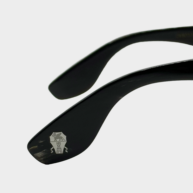 Oliver Peoples x Brunello Cucinelli dark buffalo horn reading glasses